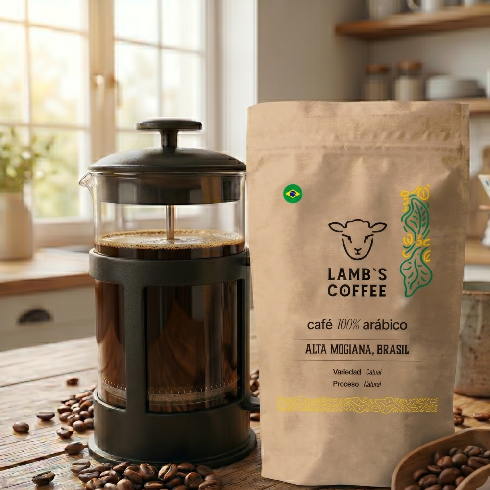 Pack prensa francesa + Café de Especialidad Brasil